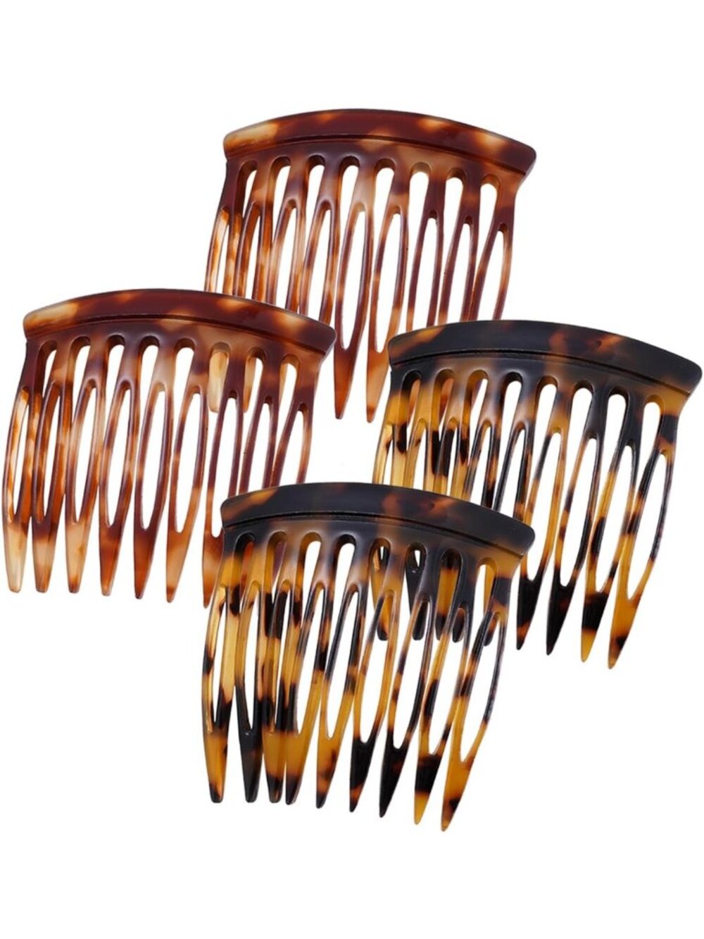 Decorative French Side Hair Combs - 4 Pcs Small Clips for Elegant Hair Styling